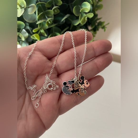Disney Mickey Mouse Charm Pendant Silver tone Necklace - Picture 1 of 4